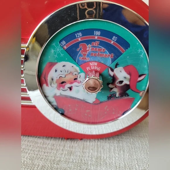 Mr. Christmas North Pole Radio Red Vintage Style Toy Plays 9 Songs 10.5"…